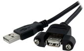Startech PANEL MOUNT USB A - A összekötő kábel 0.6m - Fekete