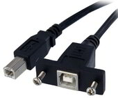 Startech USBPNLBFBM3 Panel Mount USB B-B hosszabbító kábel 0.9m - Fekete