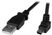 Startech USBAMB1MU Mini B - Mini USB A "L" adatkábel 1m - Fekete