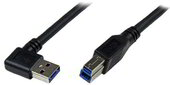 Startech USB3SAB1MRA USB 3.0 A - B "L" adatkábel 1m - Fekete