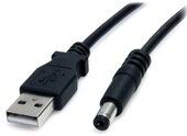 Startech USB2TYPEM2M USB - TYPE M BARREL 5V DC töltőkábel 2m - Fekete