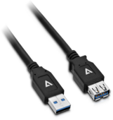 V7 V7U3.0EXT-2M-BLK-1E USB 3.0 A apa - USB 3.0 A anya Kábel 2m - Fekete