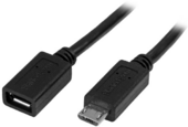 Startech USBUBEXT50CM micro USB Hosszabbító Kábel 0.5m Fekete