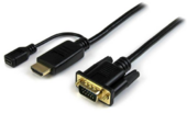 Startech HD2VGAMM10 HDMI - VGA (Apa-Apa) Adapterkábel 3m Fekete