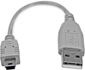 Startech USB2HABM6IN USB Mini B - USB (apa - apa) kábel 15cm - Szürke