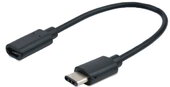 M-CAB 7003616 USB 2.0 Type-C - MicroUSB-B átalakító kábel 0.15m - Fekete