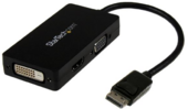 Startech DP2VGDVHD DisplayPort - VGA/DVI-D/HDMI Adapterkábel Fekete