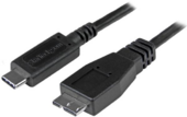 Startech USB31CUB50CM USB-C 2.0 - USB Micro B (apa - apa) kábel 0.5m - Fekete