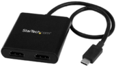 Startech MSTCDP122HD USB-C apa - 2x HDMI anya splitter - Fekete
