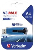 VERBATIM Pendrive, 64GB, USB 3.0, 175/80 MB/sec, "V3 MAX", kék-fekete