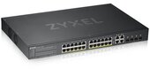 ZYXEL Switch 24x Gigabit + 4x Gigabit Combo (RJ45/SFP) hybird mode, standalone vagy NebulaFlexSmart Menedzselhető (375W)