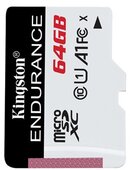 KINGSTON Memóriakártya MicroSDXC 64GB CL10 A1 UHS-I High Endurance (95/30)