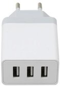 PLATINET Fali töltő 3 USB 3A + microUSB kábel 1m, fehér