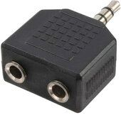 LogiLink Audio adapter, stereo 3,5mm apa - 2x stereo 3,5mm anya