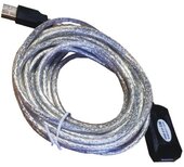 M-CAB 7800075 USB 2.0 Aktív hosszabbító kábel 5m - Áttetsző/Ezüst