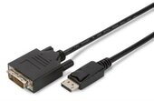 Assmann DisplayPort M - DVI-D M Adapterkábel Fekete 1m
