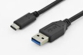 Assmann USB 3.0 A-C összekötő kábel 1m - Fekete