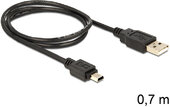 Delock 82396 USB 2.0-A - USB Mini-B 5 tűs, 0,70 m (apa/apa) kábel