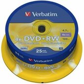 Verbatim DVD+RW Újraírható DVD Lemez Hengerdoboz (25db/cs)