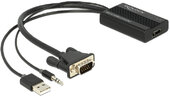 Delock VGA - HDMI adapter audió funkcióval
