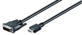 M-CAB 7300082 HDMI - DVI átalakító kábel 3m Fekete