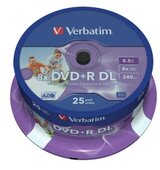 Verbatim 43667 AZO DVD+R DL Nyomtatható DVD lemez Hengerdoboz 25db