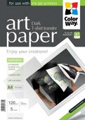 ColorWay Fotópapír ART series, pólóra vasalható fólia (sötét), 120 g , A4, 5 lap