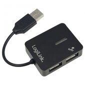 LogiLink "Smile" USB 2.0 4 portos hub, fekete