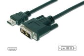 Assmann HDMI M - DVI-D (18+1) M Adapterkábel Fekete 2m