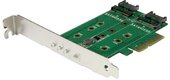 Startech 3PT PCIe x4 bővítőkártya - 1 x M.2 PCIe SSD / 2 x M.2 SATA SSD