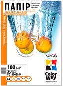 ColorWay Photo paper Inkjet paper High Glossy 180g/m A4 20 sheet