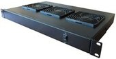 Excel ventillátoregység 3 ventilátor+kapcsoló 19" 1U fekete