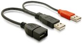 Delock USB 2.0 Kábel Y adat és tápkábel