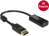Delock DisplayPort M - HDMI F Adapterkábel (4k) Fekete