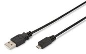 Assmann USB.- microUSB 2.0 kábel 1m - Fekete