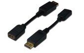 Assmann DisplaPort M - HDMI F Adapterkábel 0.15m Fekete