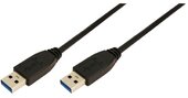 LogiLink USB 3.0 kábel A típus>A típus fekete 3m