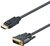 M-CAB 7003472 Displayport 1.1a - DVI-D kábel 3m Sötétszürke